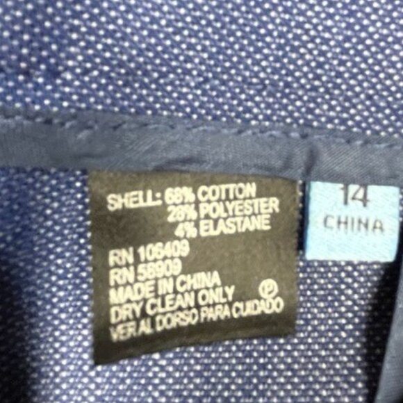 Tahari Arthur Levine Pants Womens Size 14 Blue Wide Legs Career Textured Stretch - Picture 5 of 9